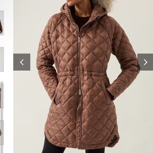 Athleta Whisper Featherless Parka - New With Tags - Rustic Beige /Gold